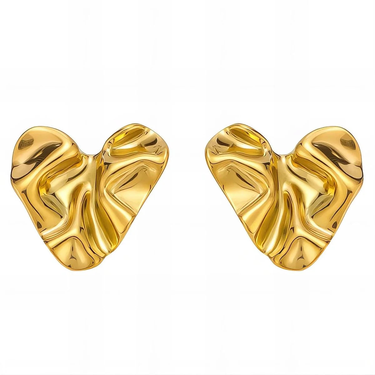 Crumpled heart earrings
