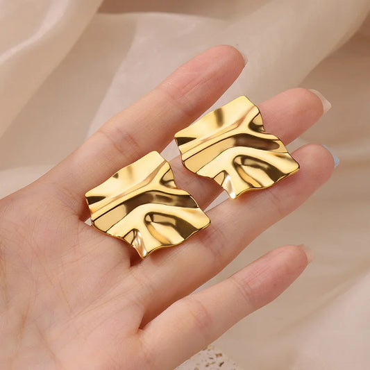 Irregular square earrings