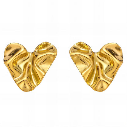 Crumpled heart earrings
