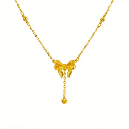 Bow drop necklace
