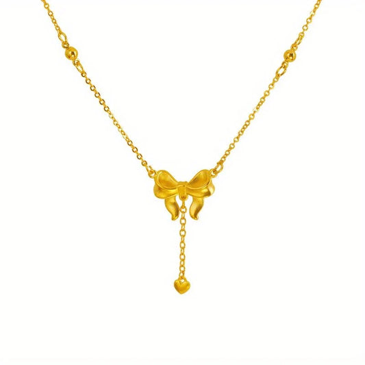 Bow drop necklace