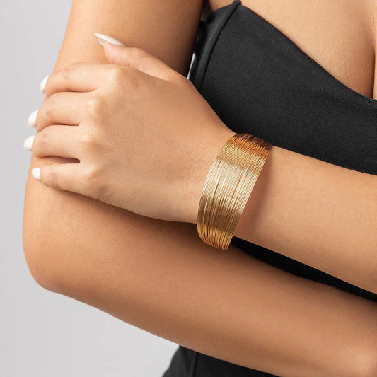 Wired gold plated cuff