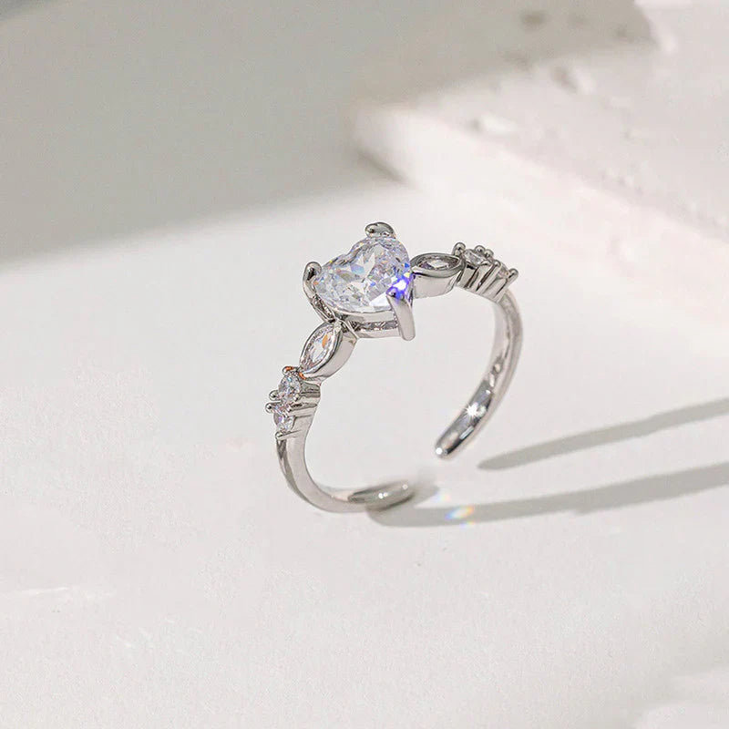 Heart Themed Adjustable Finger Ring