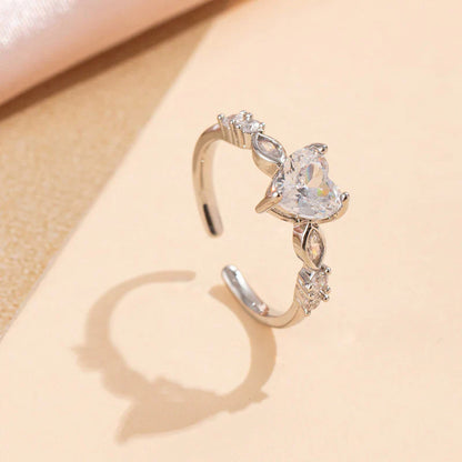 Heart Themed Adjustable Finger Ring