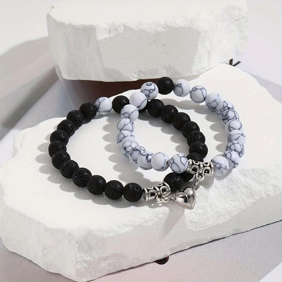 B/w magnet Couple bracelet