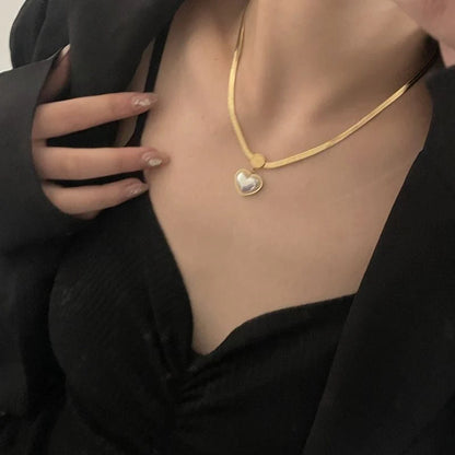 White heart necklace